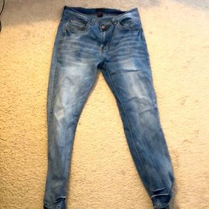 Denim distressed jeans skinny